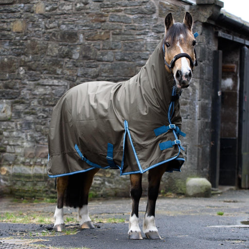 1200D Outdoor Winter Turnout Horse Rugs 100G Fill Combo Neck Teflon Brown 5'3-6'9