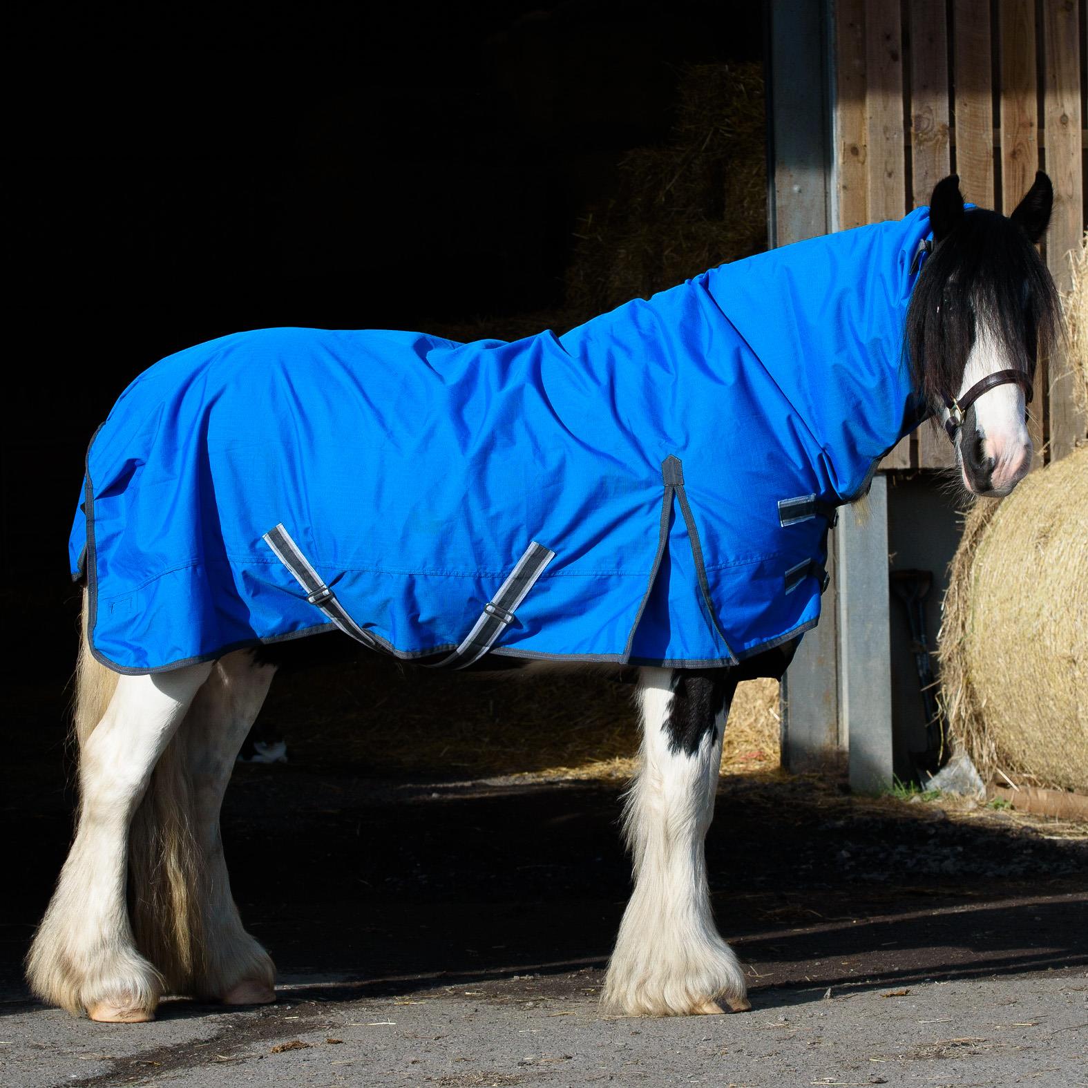 600D Outdoor Mediumweight Turnout 50G Fill COMBO Thermo Horse Rug Blue 5'6-6'9
