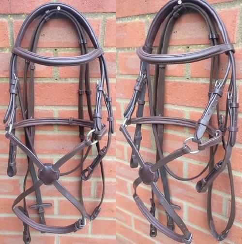 Leather Grackle Bridle Mexican Noseband Comfort Padded Pressur 3 Colours 3 Sizes