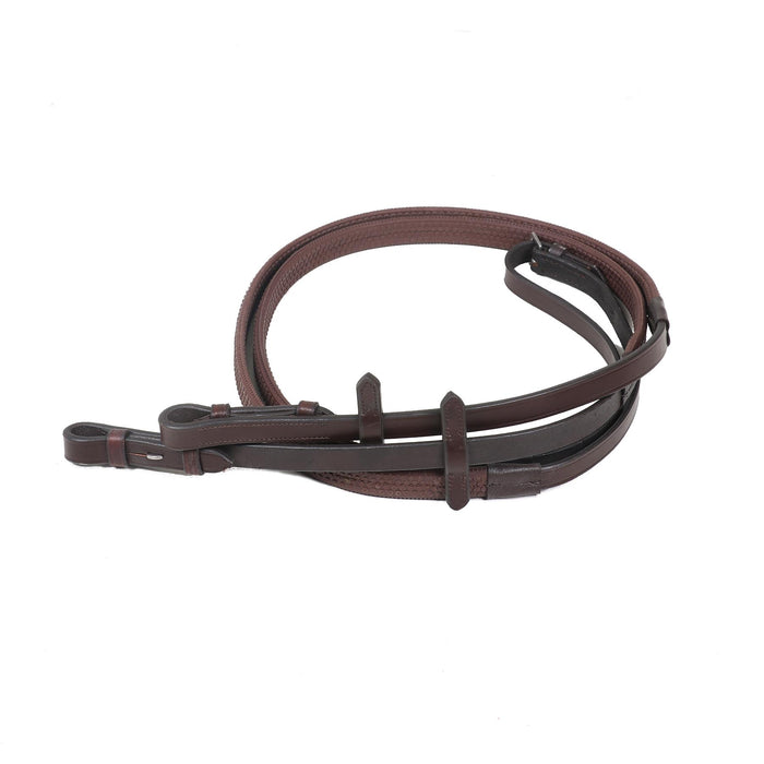 Soft Padded Horse Riding Leather Rubber Reins Grip Hand Stop Black Brown 3 Sizes